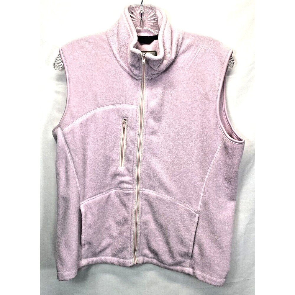 Vintage Horny Toad Pink Zip Up Fleece Vest Women Size Large vintage